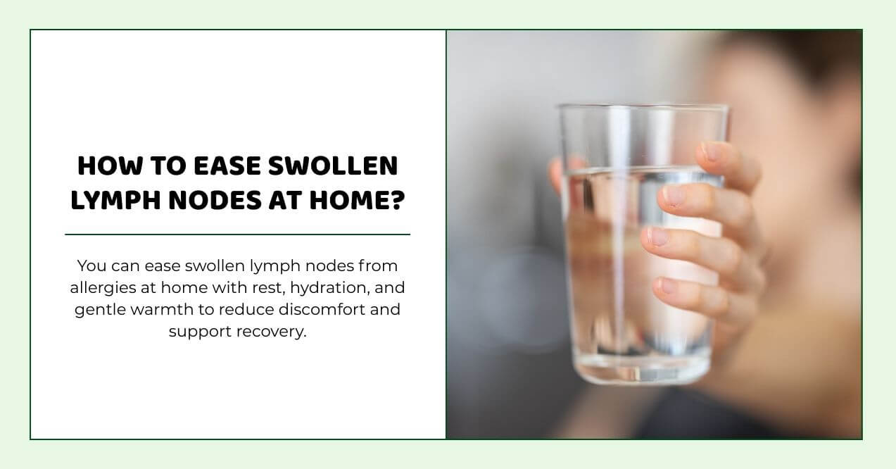 Hand holding a glass of water for easing swollen lymph nodes at home