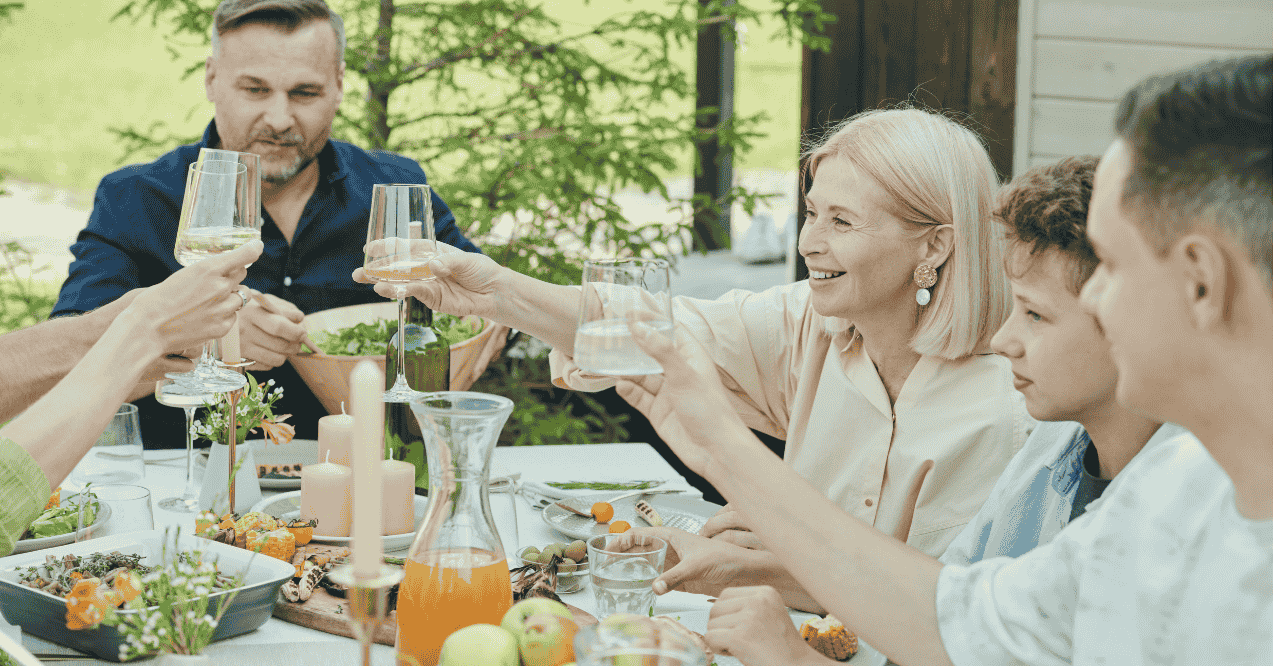 Family eating together