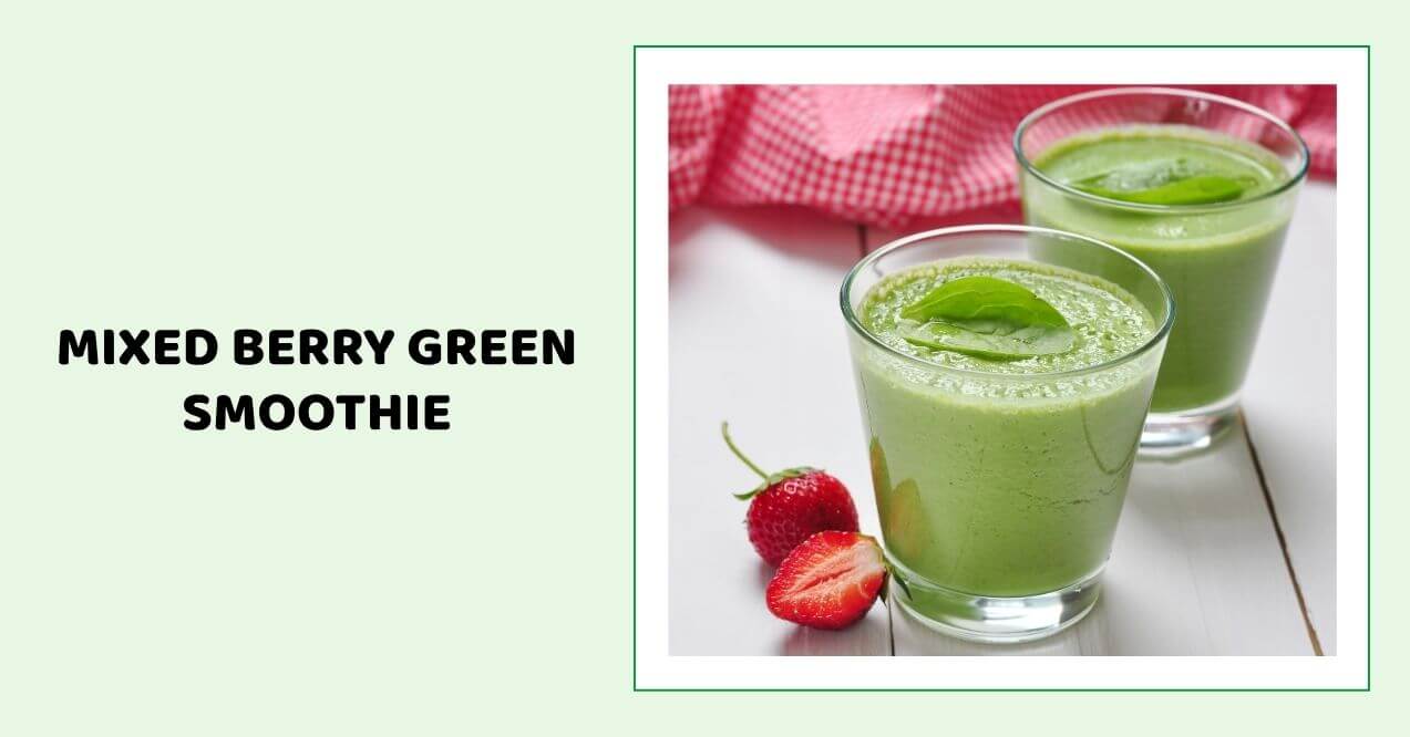Green smoothie with spinach and strawberries in glass cups