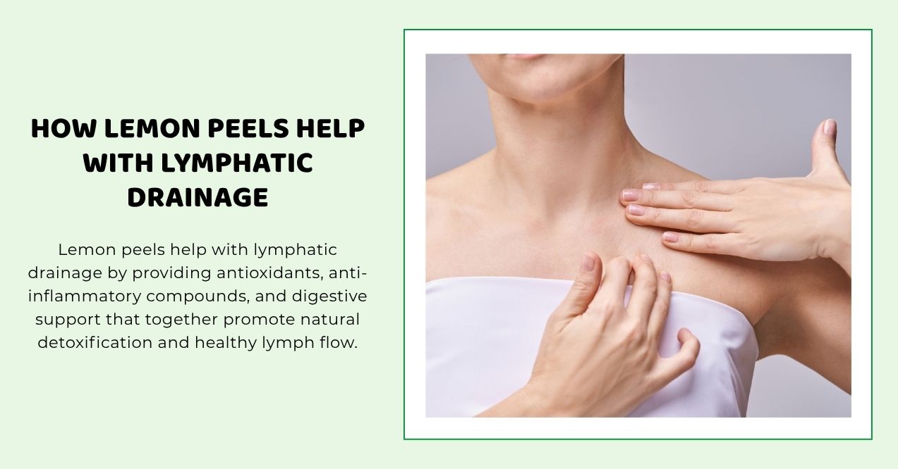 Woman massaging lymph nodes near her collarbone for lymphatic drainage.