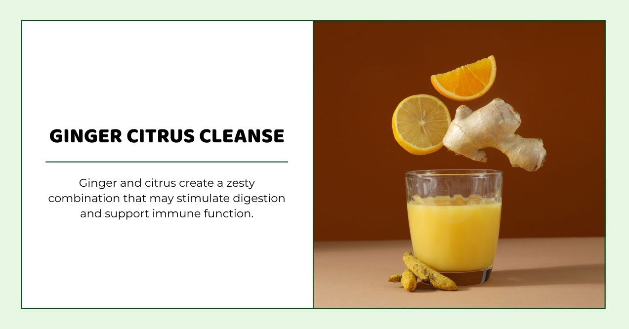 Ginger citrus cleanse smoothie with lemon, orange, and turmeric
