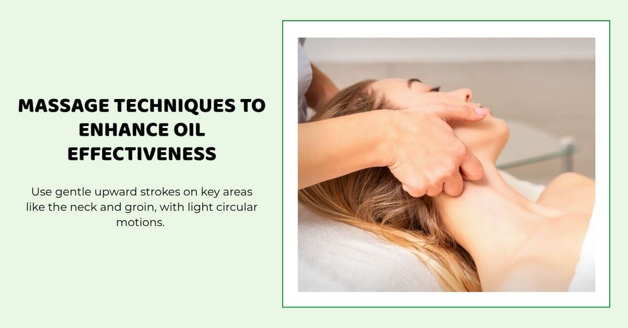 Therapist using upward strokes on client's neck during massage