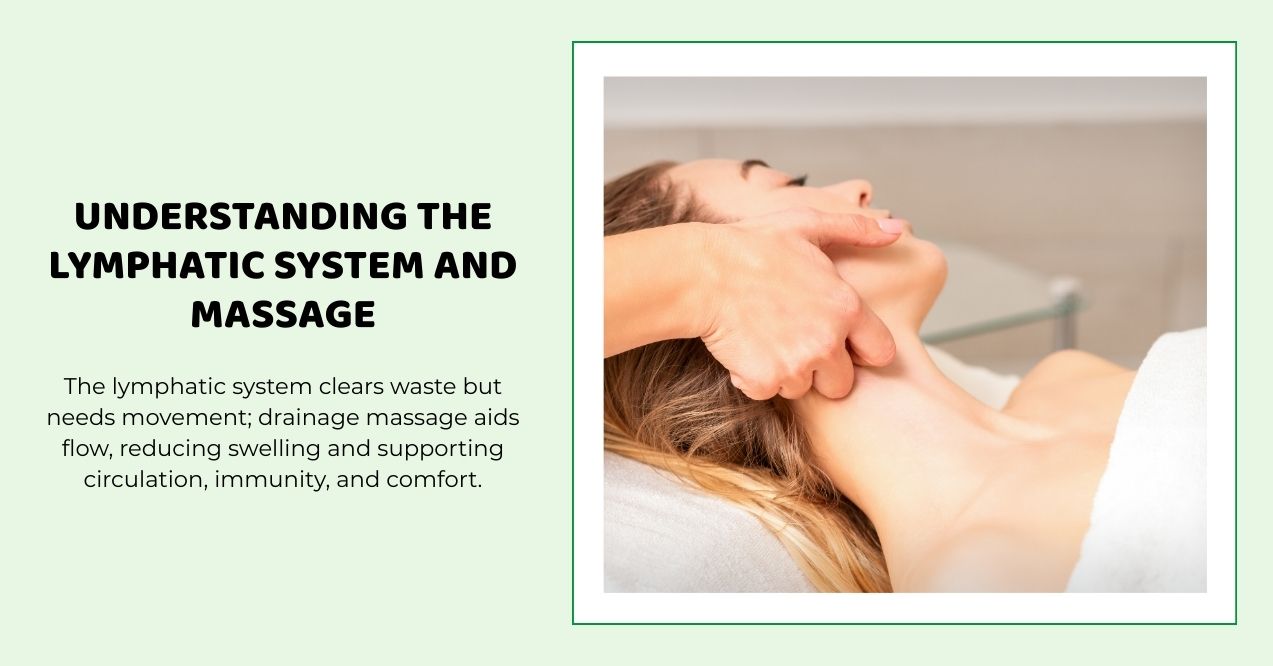 Therapist performing gentle lymphatic drainage on neck