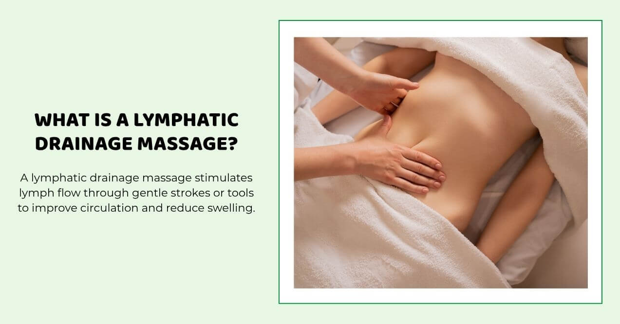 Therapist performing lymphatic drainage massage on a client's back