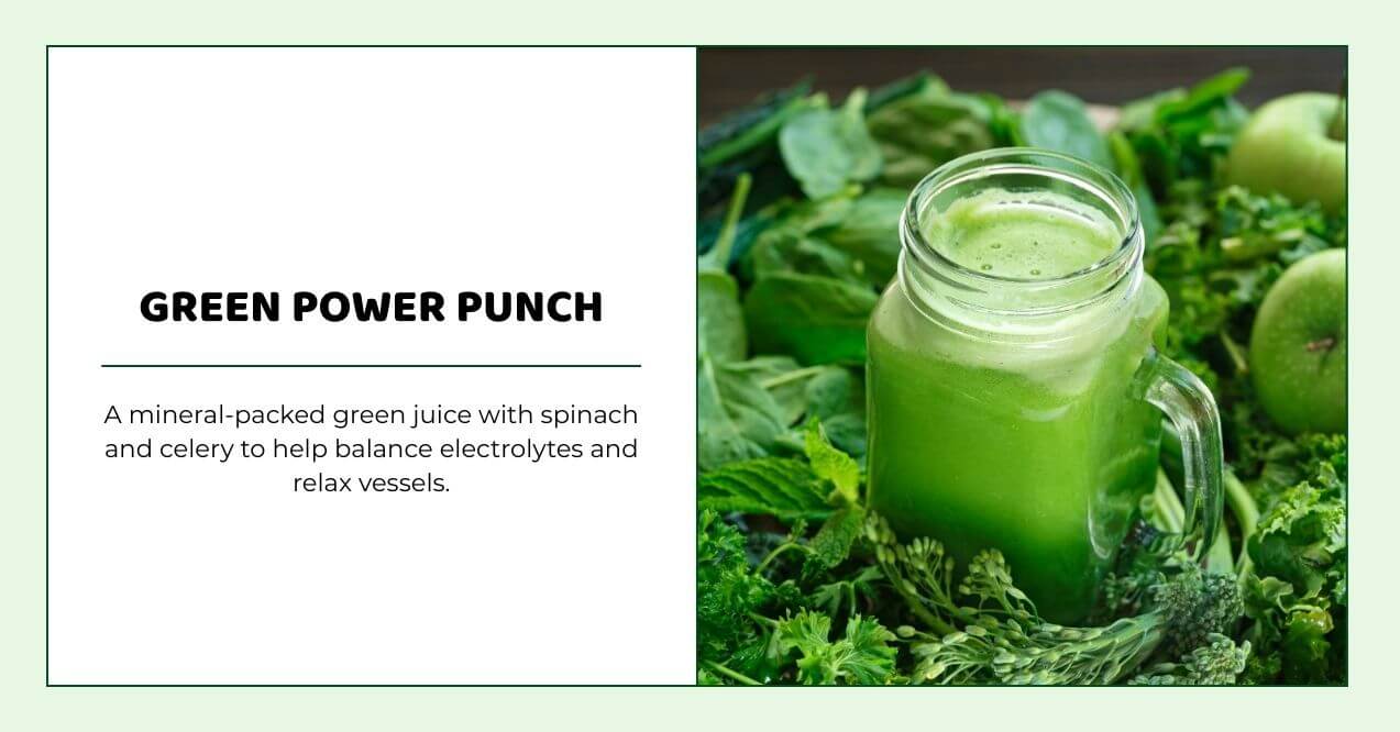 Green juice with spinach and celery in a mason jar on leafy greens